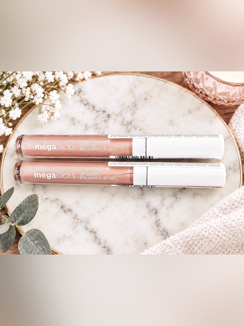 Set of 2 Wet and wild mega slicks pink Champagne lip gloss